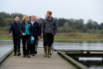 Prince Harry and Anne Selby at Brockholes