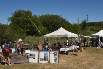 Stalls and activities at the crafty day at Heysham Nature Reserve