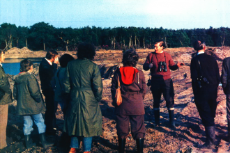 Paul Pearson and a Trust group at Mere Sands Wood in 1977