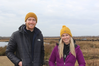 Simon and Ellen from Standby Productions at Little Woolden Moss