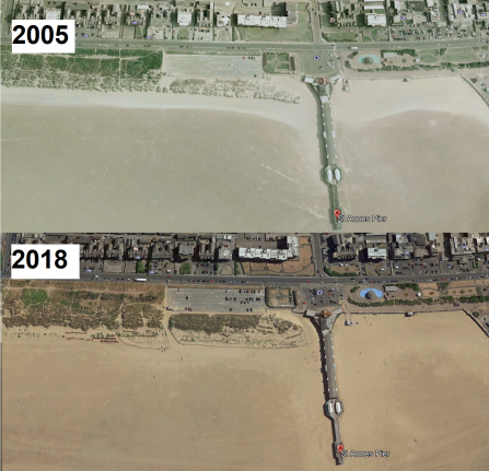 The growth of the sand dunes at St Anne's pier