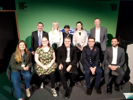 Members of the Lancashire Wildlife Trust Youth Council with fellow panelists at COP26