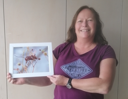 Artist, Irena Przybyl and her winning entry for the 'urban wildlife' category 