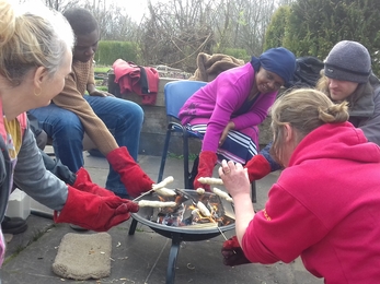 Campfire cooking in Avenham Park