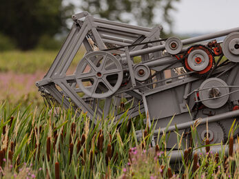 The front of a bulrush harvester