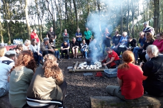 Gathered around the campfire