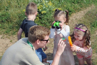 Children on a scavenger hunt in Lytham St Anne's