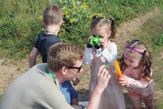 Children on a scavenger hunt in Lytham St Anne's