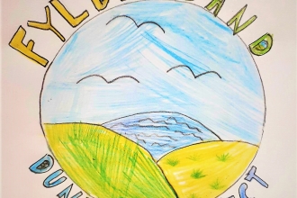 The winning logo designed by a young girl for the Fylde Sand Dunes project