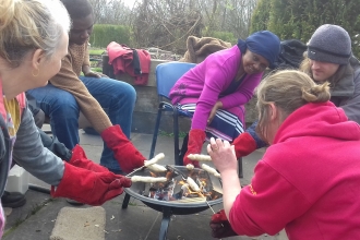 Campfire cooking in Avenham Park