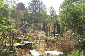 Volunteers working on the Breightmet project at St James' Church