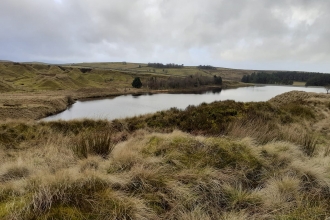 Upper Coldwell Reservoir in Nelson photographed during winter