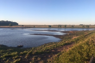 The pools of Lunt Meadows Nature Reserve in Maghull, Merseyside