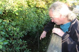 John Lamb surveying Brookside nature reserve