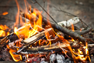Campfire burning