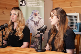 Red Squirrel Officers talking on a podcast