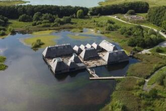 Aerial photo of Brockholes floating visitor village