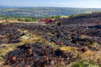 Burned moorland on darwen moor July 26