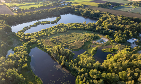Aerial view of Mere Sands Wood Nature Reserve