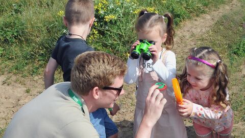 Children on a scavenger hunt in Lytham St Anne's