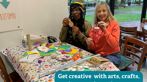 Arts & Craft session with fundraising idea text overlay