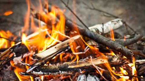 Campfire burning