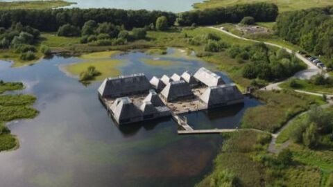 Aerial photo of Brockholes floating visitor village
