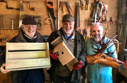 Men in Sheds group with their crafts