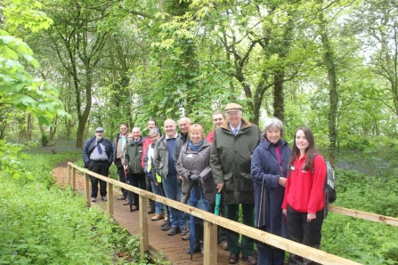 Entering the Woodland Oasis, front Anne Selby, LWT, Lord and Lady Shuttleworth and Kathryn Phillips