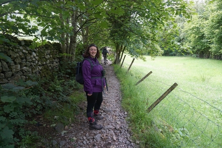 Vicki, our Individual Giving Officer, out for a local walk next to a green field