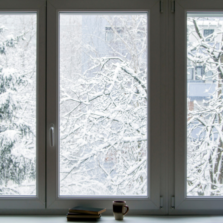 Winter window scene from Canva