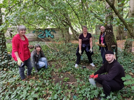 North Manchester volunteers planting wildflowers in their local park