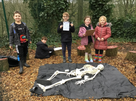 children learning outdoors