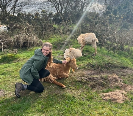 Lucy Coxhead, at Freshfield Dune Heath with our resident goats