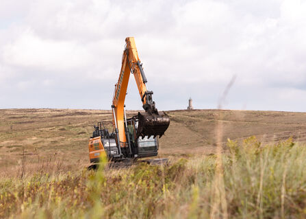 A digger on Darwen Moor