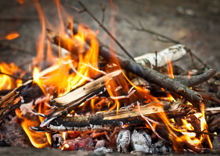 Campfire burning