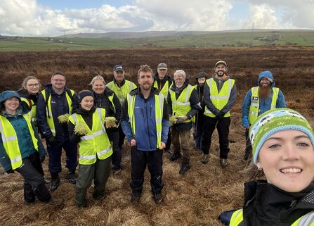 A group of people on a moorland