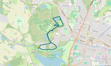 Pennington Wharf, Bickershaw, Pennington Flash, Canal map