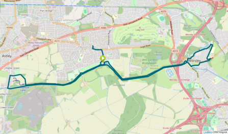 Boothstown Figure of eight on the Bridgewater Canal map