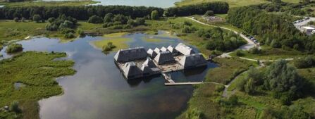 Aerial photo of Brockholes floating visitor village