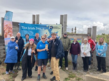 Shark egg case counting volunteers at Rossall Point Tower