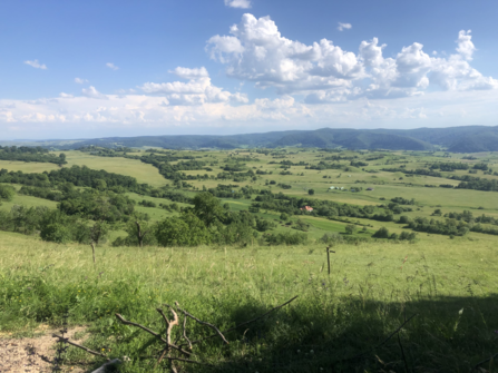 An image of the Transylvanian landscape which typically uses very few fences or walls.