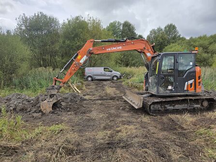 Diggers at work at Barlow's Farm
