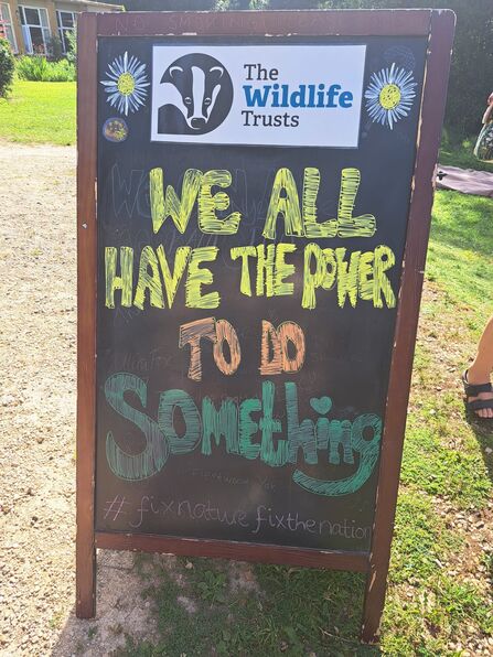 Sign at wild gathering