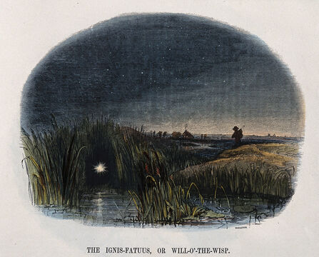 An old illustration of a will o the wisp
