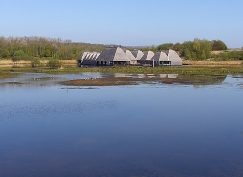 A view from one of the Brockholes webcams across Meadow Lake to the Visitor Centre