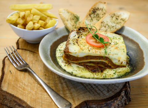 Lasagne and chips